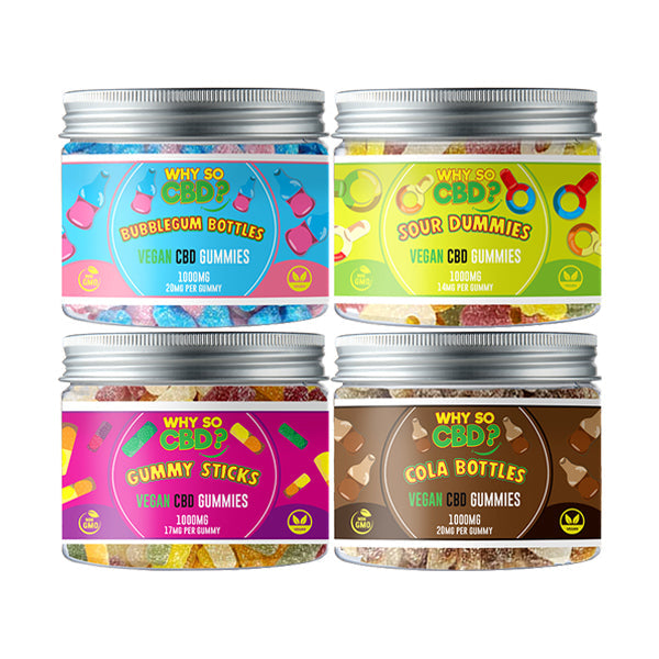 Why So CBD? 1000mg Broad Spectrum CBD Small Vegan Gummies - 11 Flavours