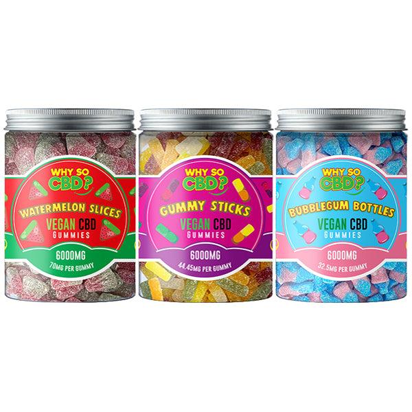 Why So CBD? 6000mg CBD Large Vegan Gummies - 11 Flavours